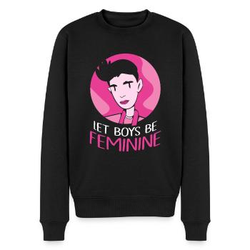 Let Boys Be Feminine - Männer Premium Bio Pullover - Schwarz - Vorne - Nico (187cm)