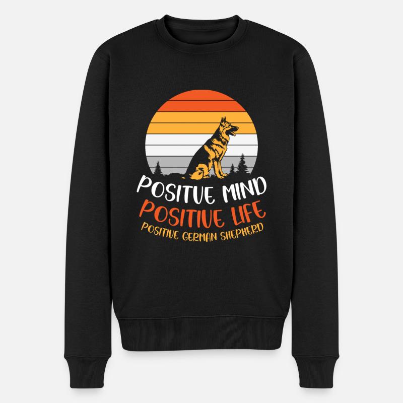 positive German Shepherd - Männer Premium Bio Pullover - Schwarz