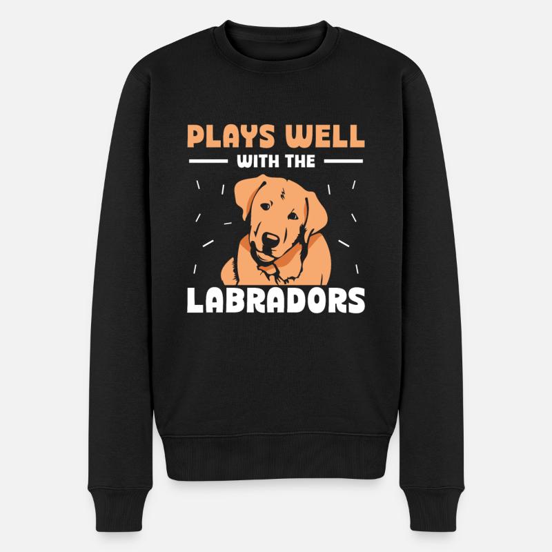 plays well with the Labradors - Männer Premium Bio Pullover - Schwarz