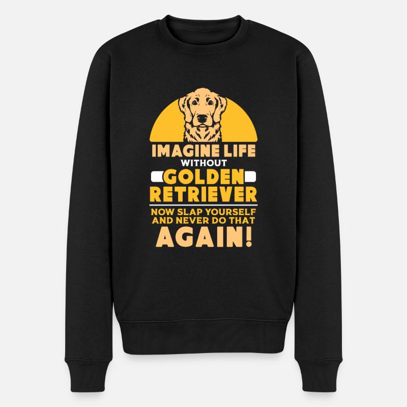 Golden retriever - Männer Premium Bio Pullover - Schwarz