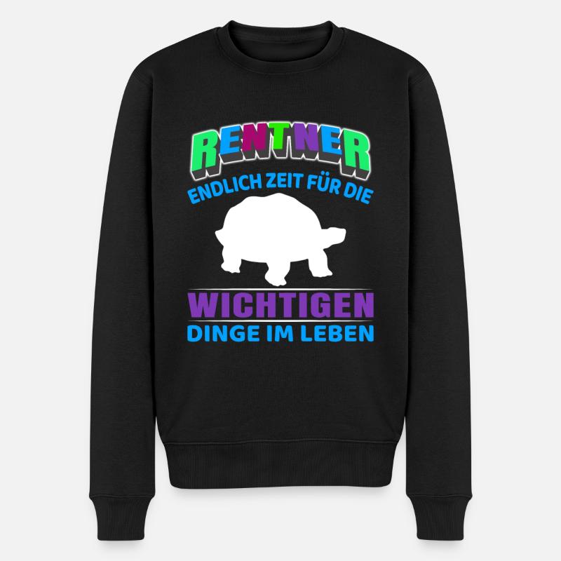 Rentner Rente Rentenbeginn Schildkröte - Männer Premium Bio Pullover - Schwarz