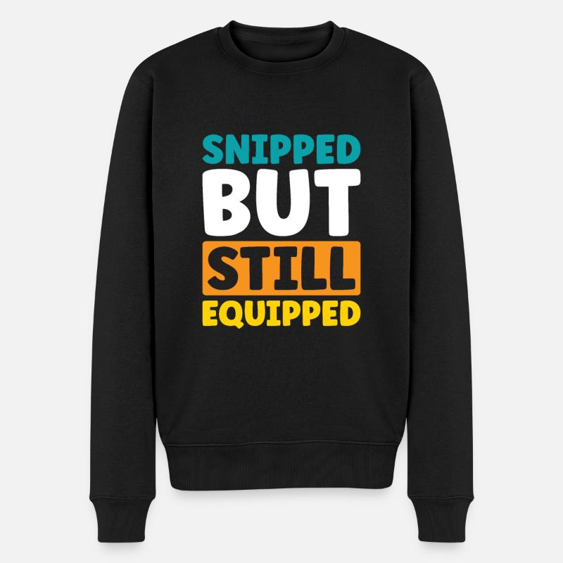 Snipped but still Equipped - Männer Premium Bio Pullover - Schwarz