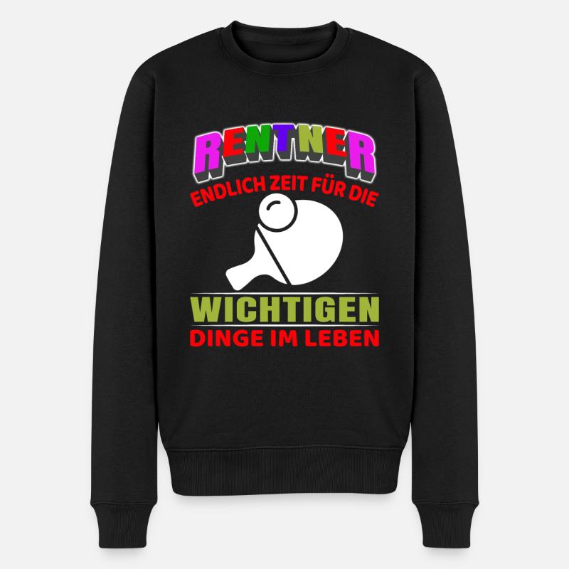 Rentner Rente Rentenbeginn Tischtennis - Männer Premium Bio Pullover - Schwarz