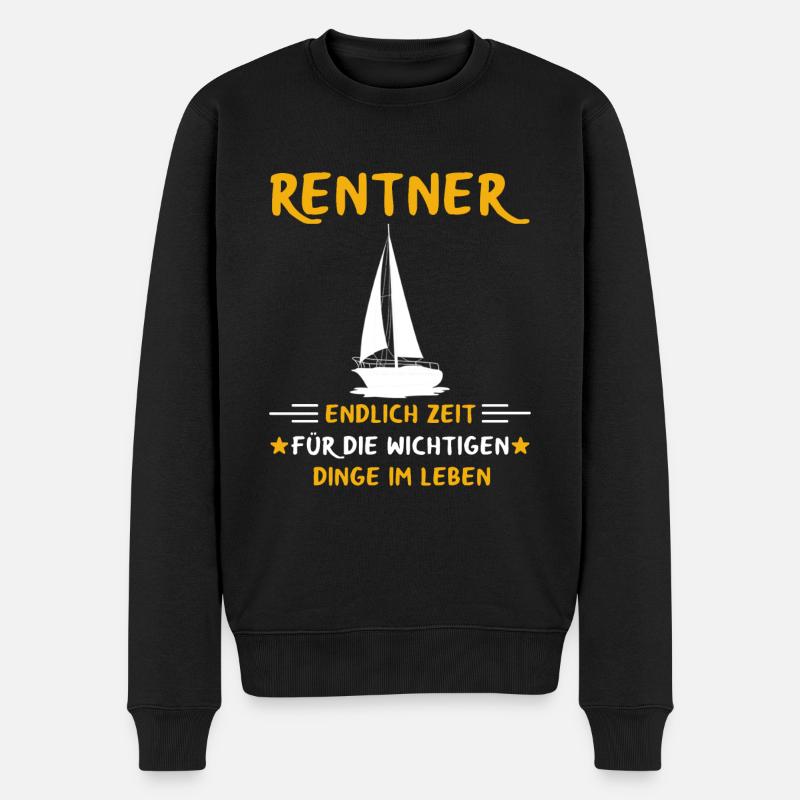 Rentner Rente Rentenbeginn Segeln Segler - Männer Premium Bio Pullover - Schwarz