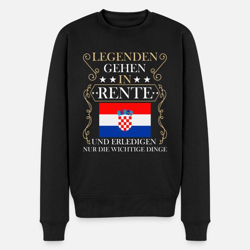 Rentner Rente Rentenbeginn Kroatien - Männer Premium Bio Pullover - Schwarz