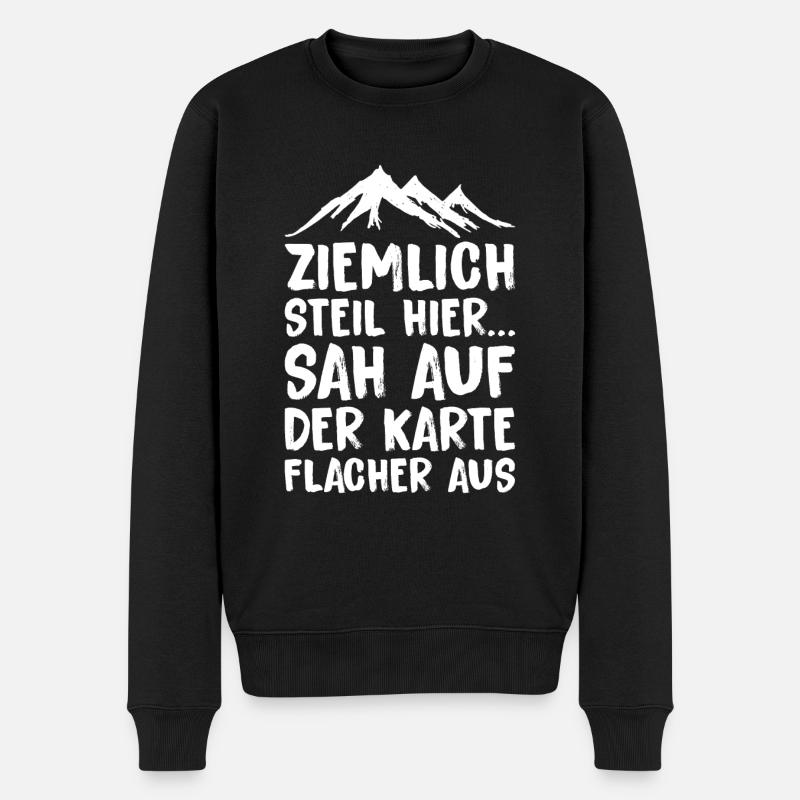 Ziemlich Steil hier Sah auf der Karte flacher aus - Männer Premium Bio Pullover - Schwarz