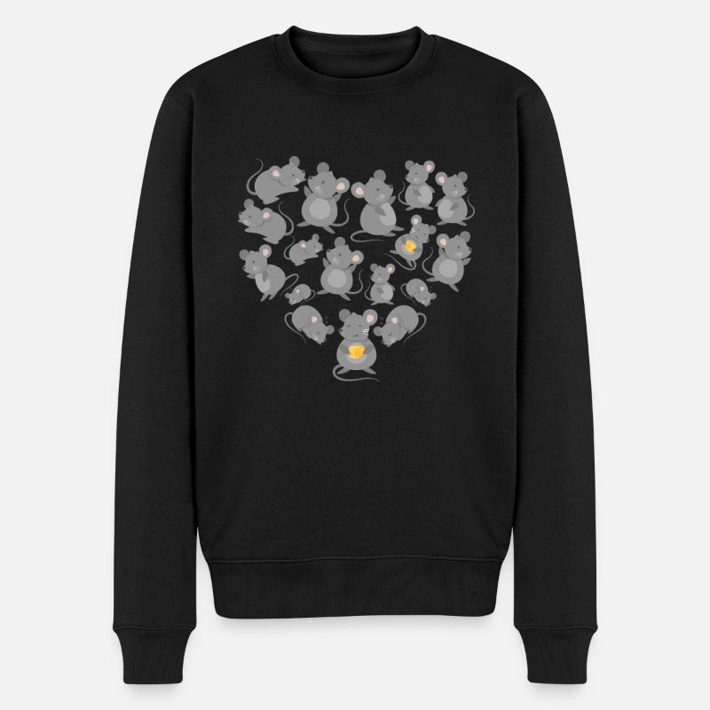 Herz Ratte - Männer Premium Bio Pullover - Schwarz