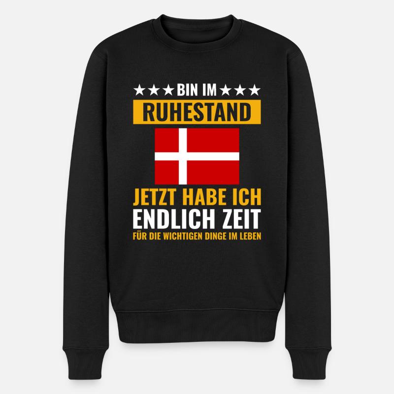 Rentner Rente Rentenbeginn Dänemark - Männer Premium Bio Pullover - Schwarz