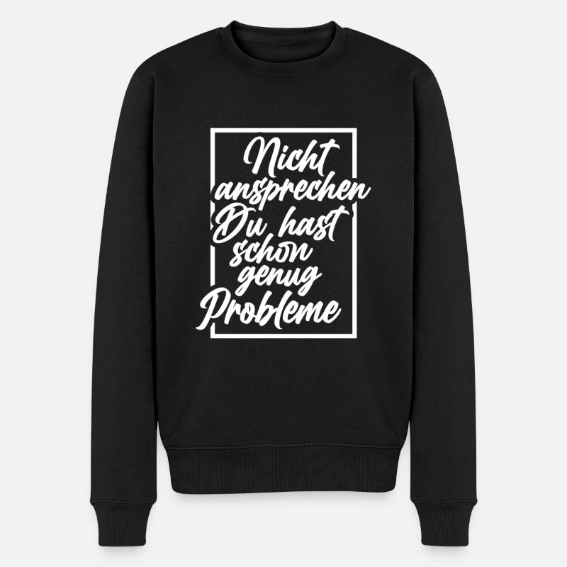 Nicht gucken Datenschutz - Männer Premium Bio Pullover - Schwarz
