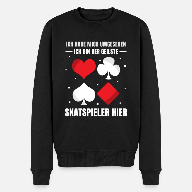 Ich habe mich umgesehen Skatspieler - Männer Premium Bio Pullover - Schwarz