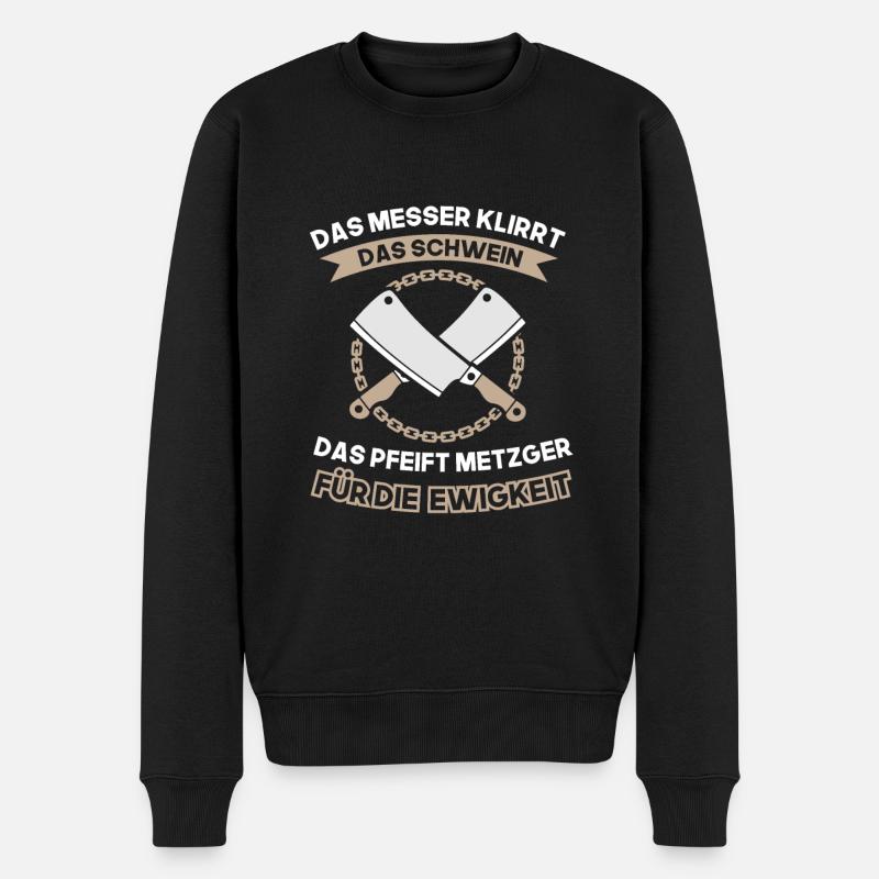 metzger für die ewigkeit - Männer Premium Bio Pullover - Schwarz