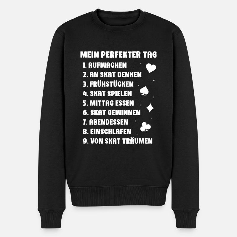 Mein Perfekter Tag Skat - Männer Premium Bio Pullover - Schwarz