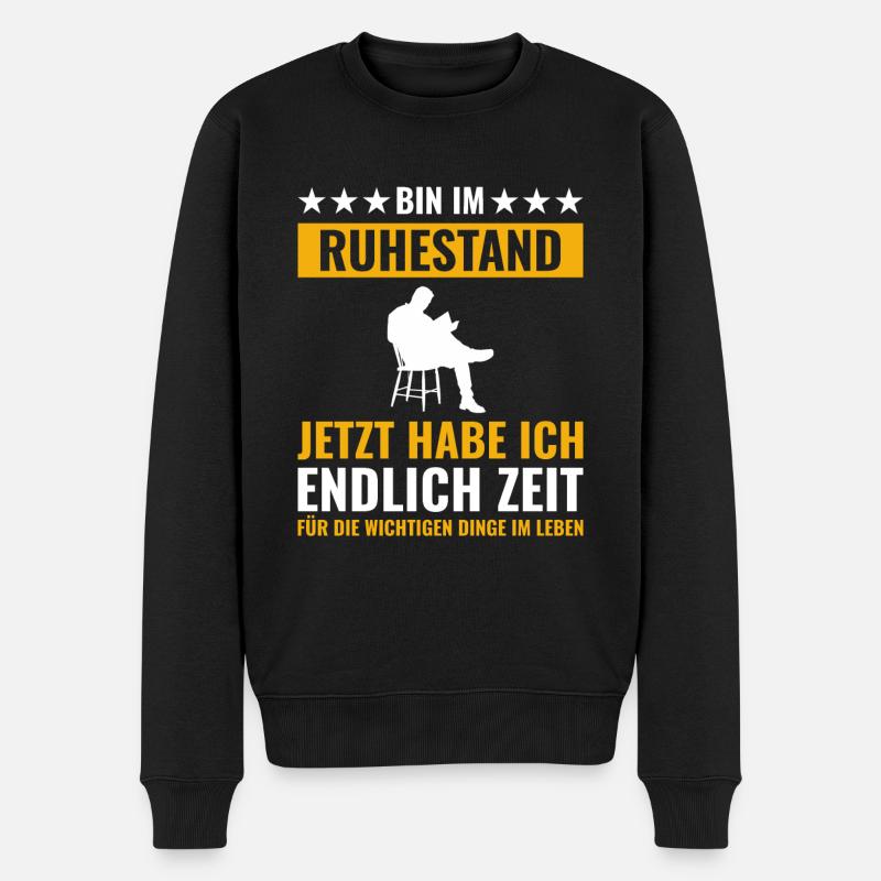 Rentner Rente Rentenbeginn Lesen Bücherwurm - Männer Premium Bio Pullover - Schwarz
