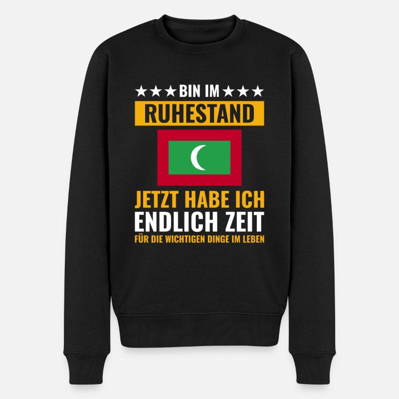 Rentner Rente Rentenbeginn Malediven - Männer Premium Bio Pullover - Schwarz