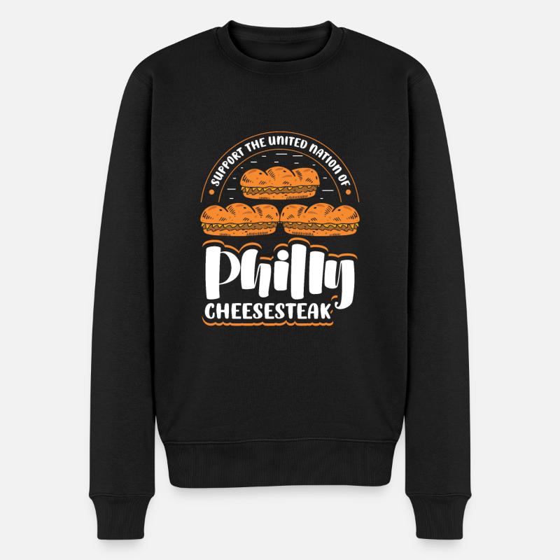 Philly Cheesesteak Sandwich - Männer Premium Bio Pullover - Schwarz