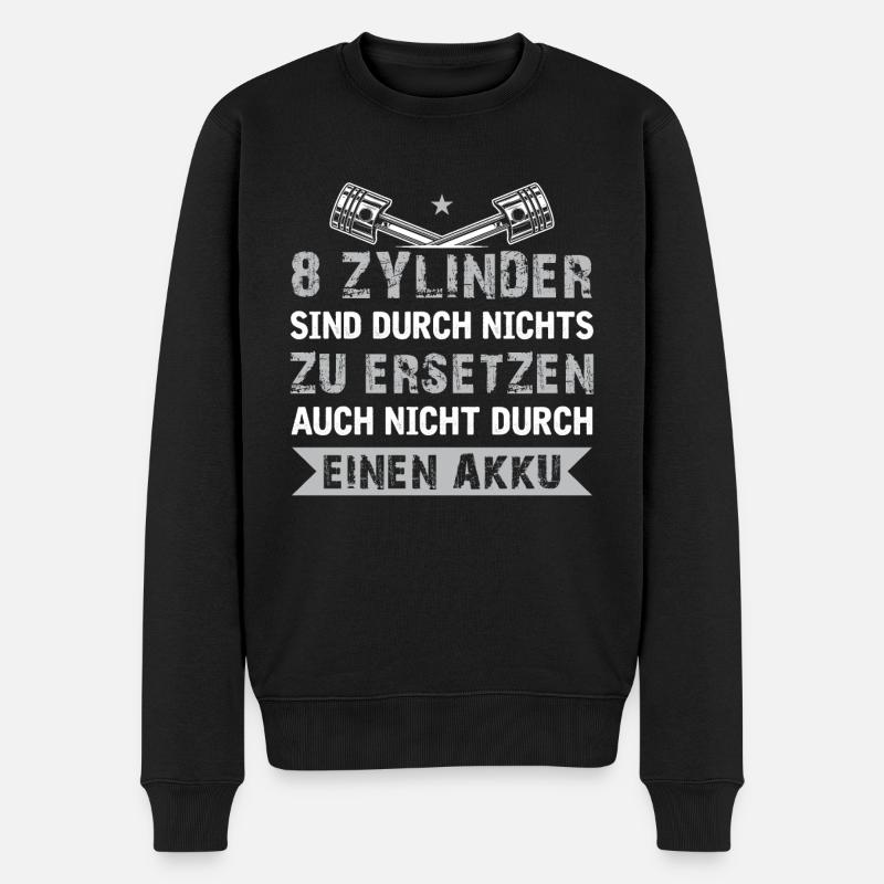 8 Zylinder Tuner Tuning V8 - Männer Premium Bio Pullover - Schwarz