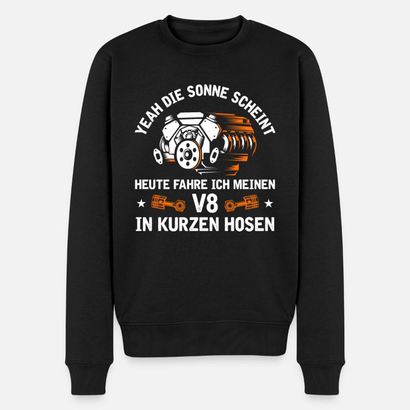 8 Zylinder Tuner Tuning V8 - Männer Premium Bio Pullover - Schwarz