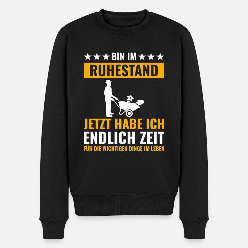 Rentner Rente Rentenbeginn Garten Gärtner - Männer Premium Bio Pullover - Schwarz