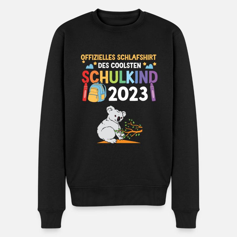 Koala Schulanfang Schulkind 2023 - Männer Premium Bio Pullover - Schwarz