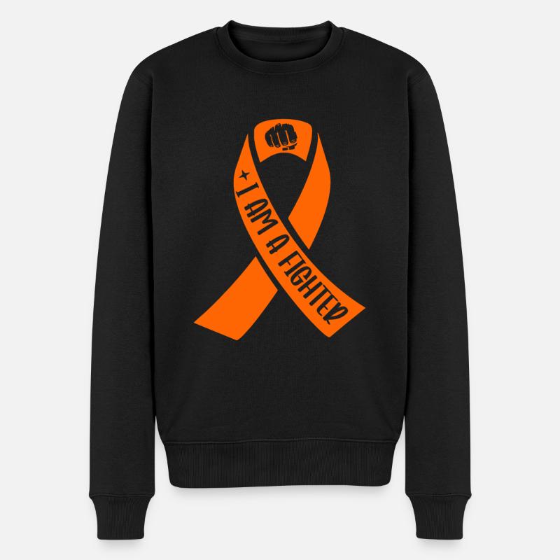 Multiple Sklerose I'm A Fighter Orange Ribbon - Männer Premium Bio Pullover - Schwarz