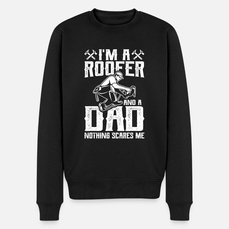Roofer Dad Funny Roofing Nouveauté - Pull Premium bio Homme - noir
