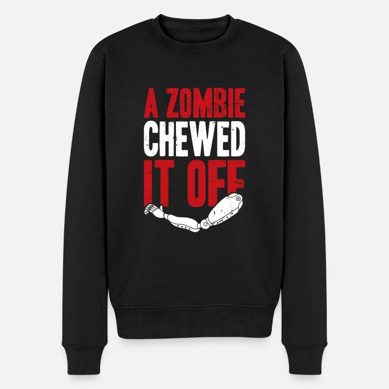 A Zombie Chewed It Off - Männer Premium Bio Pullover - Schwarz