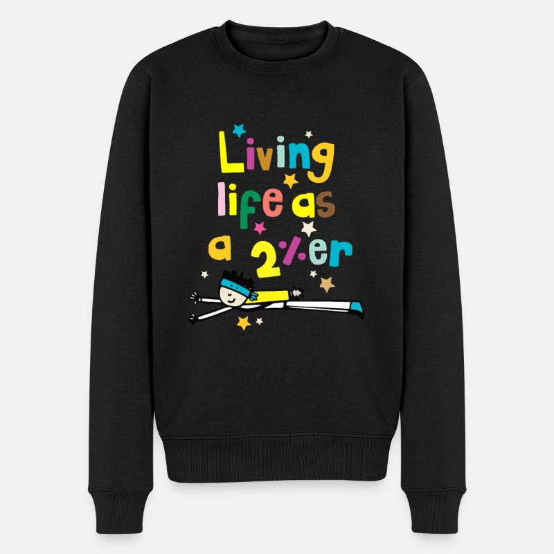 Das Leben als 2%er leben - Männer Premium Bio Pullover - Schwarz