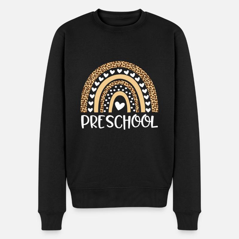 Vorschullehrer Leopard Regenbogen Lehrer - Männer Premium Bio Pullover - Schwarz