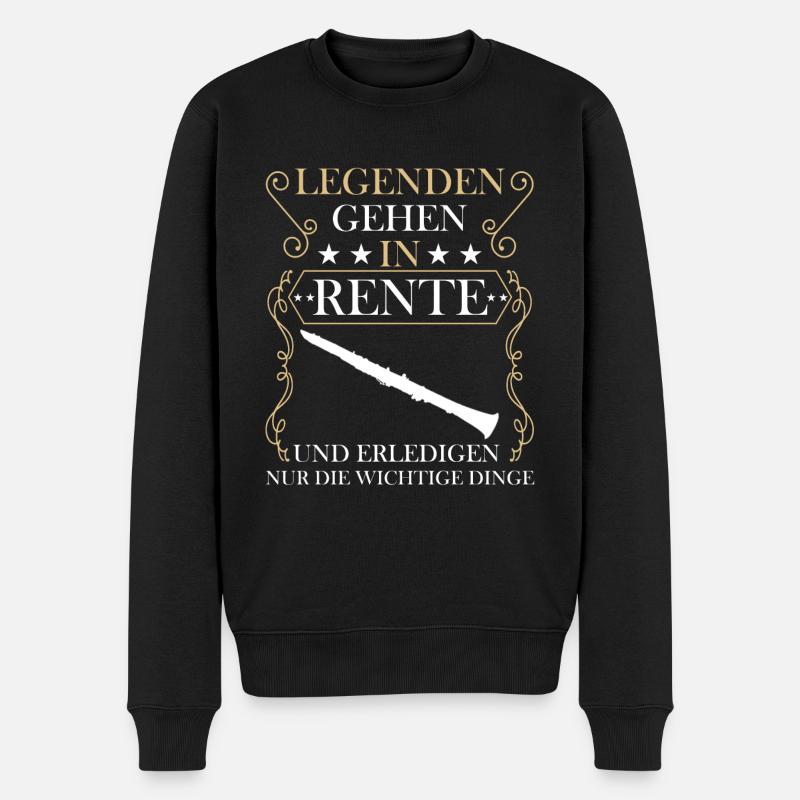 Rentner Rente Rentenbeginn Flöte - Männer Premium Bio Pullover - Schwarz