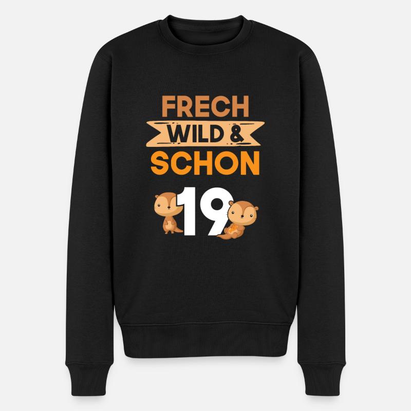 19 Jahre Geburtstag Otter - Männer Premium Bio Pullover - Schwarz