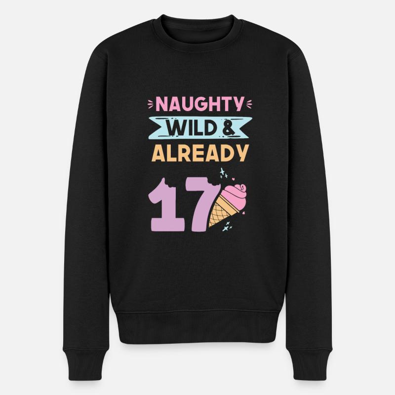 17 Jahre Geburtstag Eis essen - Männer Premium Bio Pullover - Schwarz