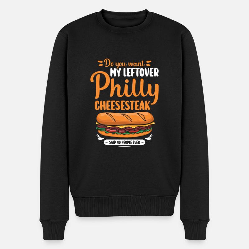 Philly Cheesesteak Sandwich - Männer Premium Bio Pullover - Schwarz