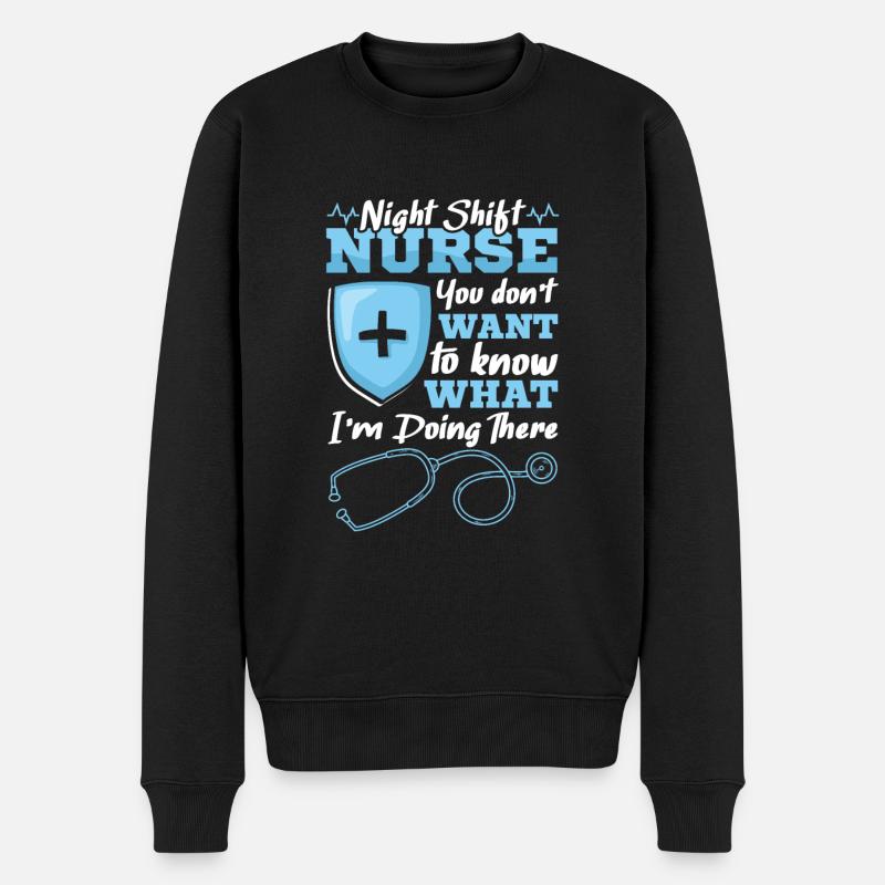Night Shift Nurse - Männer Premium Bio Pullover - Schwarz