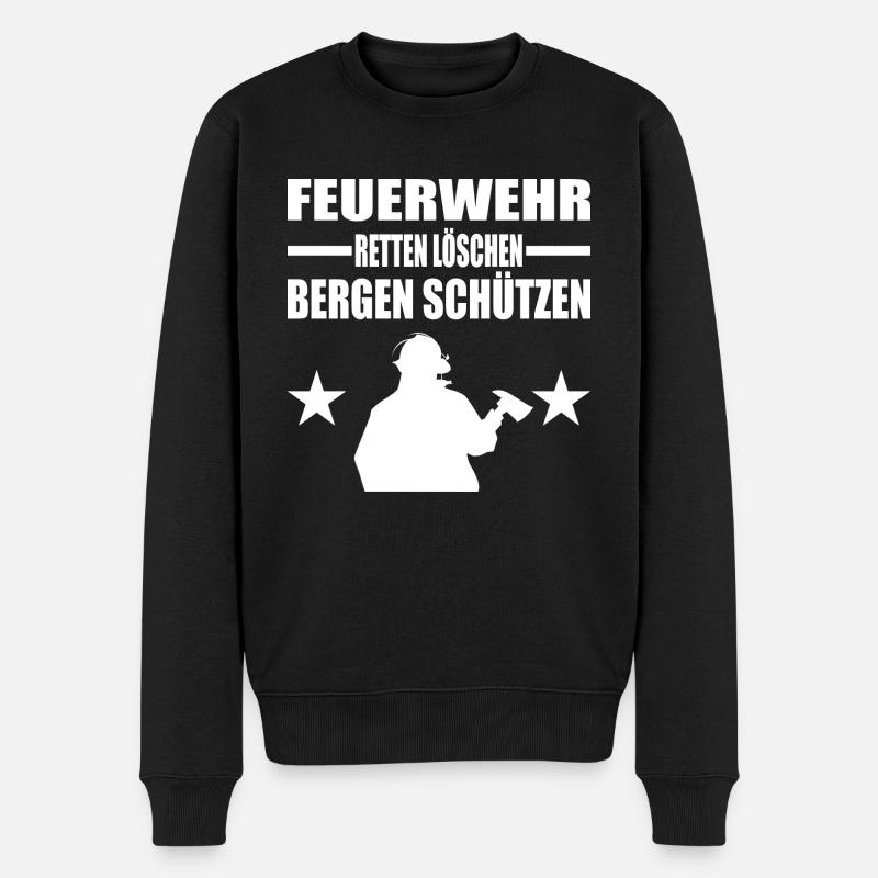 Feuerwehr - Männer Premium Bio Pullover - Schwarz