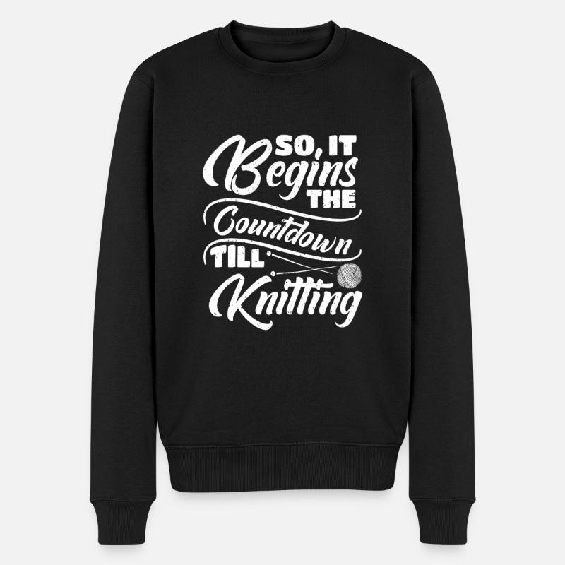 So it begins the countdown till Knitting - Männer Premium Bio Pullover - Schwarz
