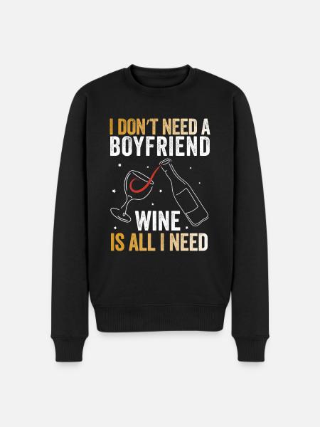 Wine: My True Love - Men's Premium Organic Jumper - black