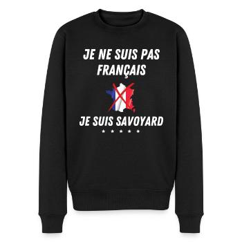 Je ne suis pas français, je suis savoyard - Pull Premium bio Homme - noir - Devant - Nico (187cm)