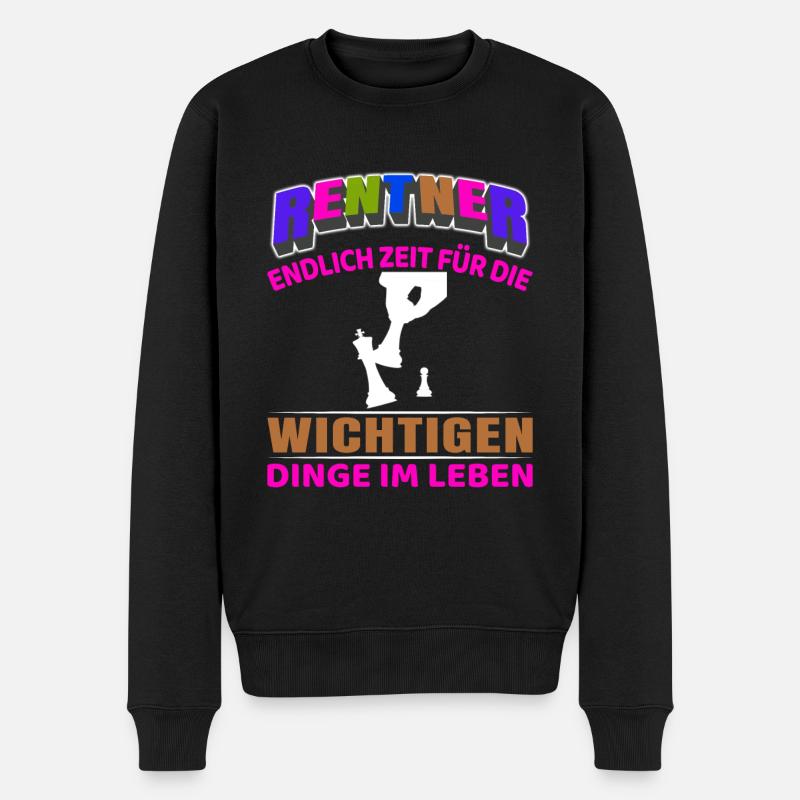Rentner Rente Rentenbeginn Schach - Männer Premium Bio Pullover - Schwarz