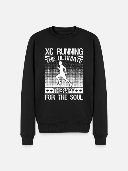 Runn Country Runner og XC Coach - Unikt Cross - Økologisk premium-sweatshirt til mænd - sort