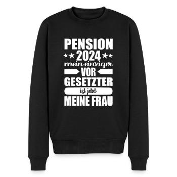 Pension 2024 - Männer Premium Bio Pullover - Schwarz - Vorne - Nico (187cm)