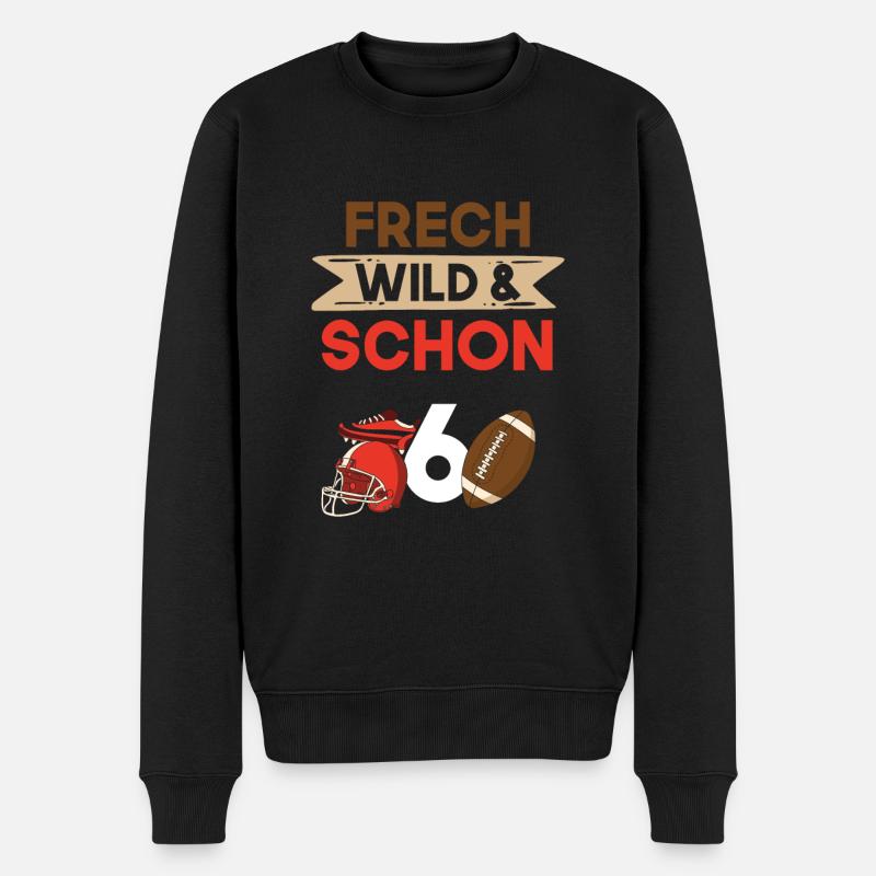 6 Jahre Geburtstag Junge Mädchen Football - Männer Premium Bio Pullover - Schwarz
