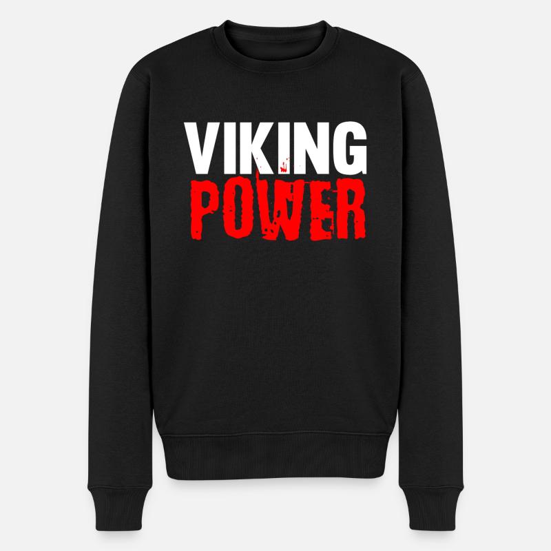 VIKING-MACHT - Männer Premium Bio Pullover - Schwarz