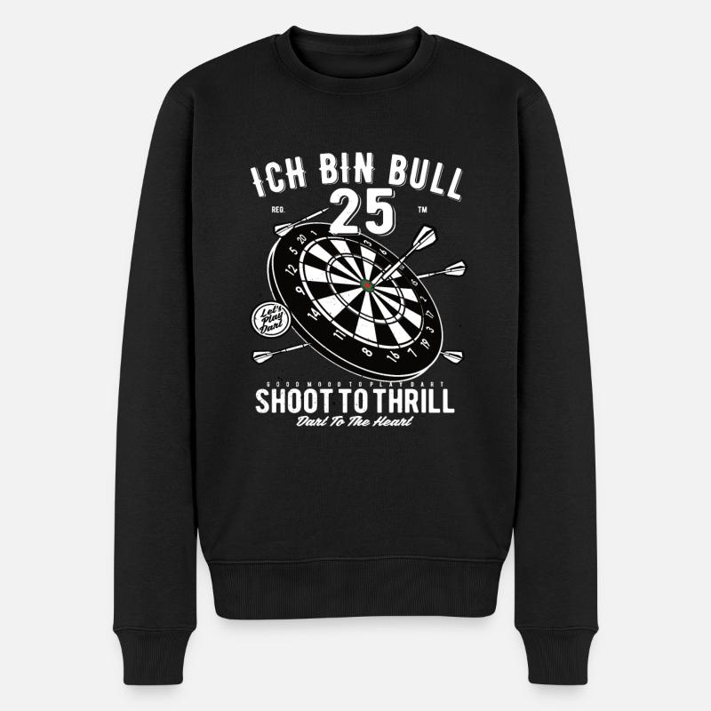 25. Geburtstag Dart - Männer Premium Bio Pullover - Schwarz
