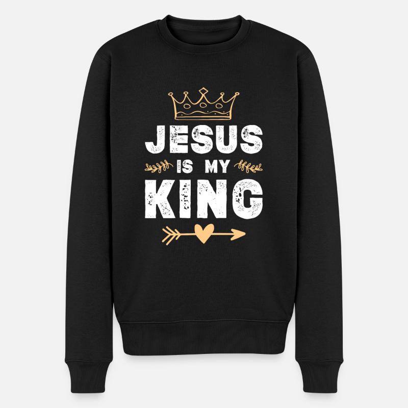 Jésus est roi - Pull Premium bio Homme - noir
