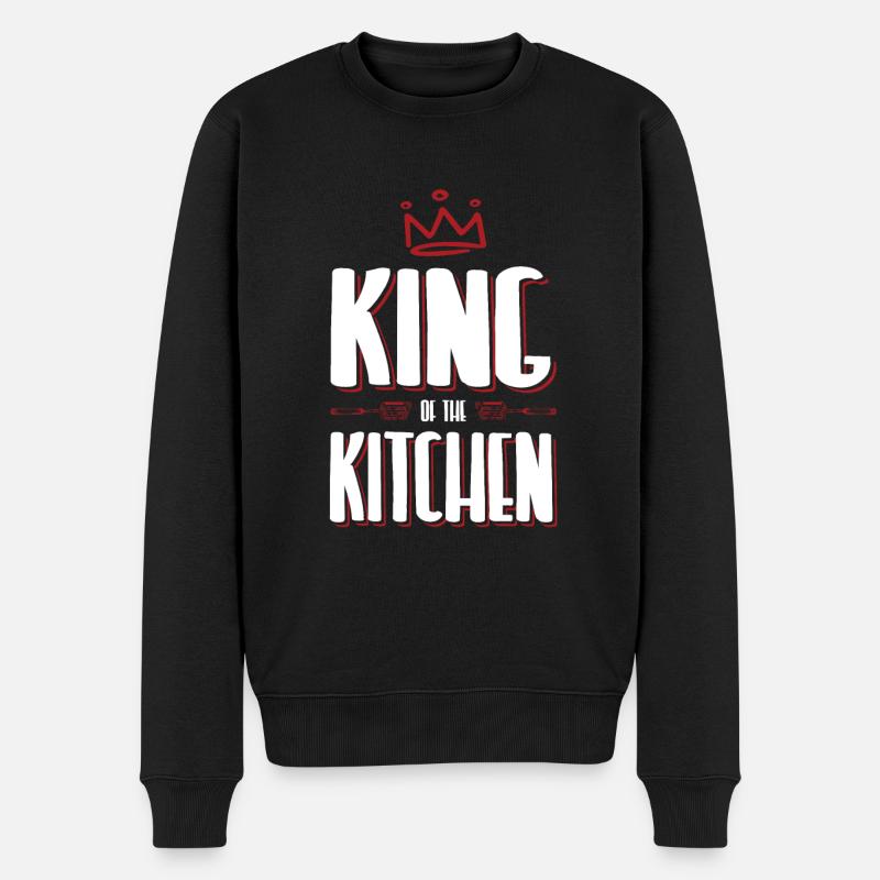 küche könig - Männer Premium Bio Pullover - Schwarz