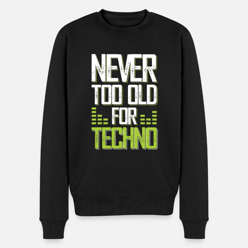 techno music - Männer Premium Bio Pullover - Schwarz