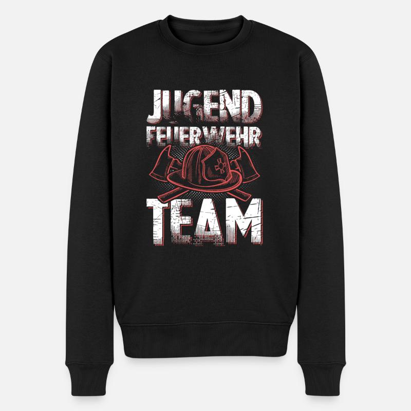 Feuerwehr Team jugend - Männer Premium Bio Pullover - Schwarz