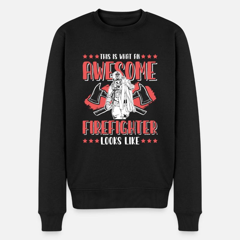Pompiers - Pull Premium bio Homme - noir