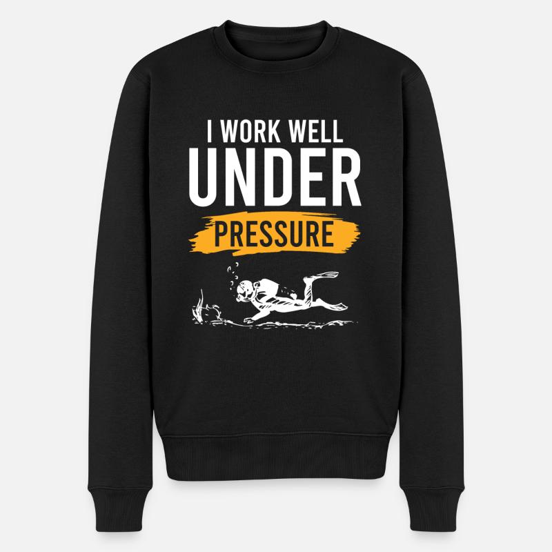 spruch tauchen - Männer Premium Bio Pullover - Schwarz