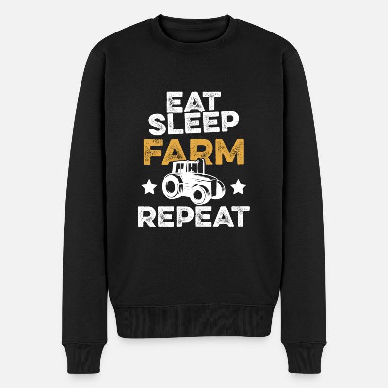 eat sleep farm repeat - Pull Premium bio Homme - noir
